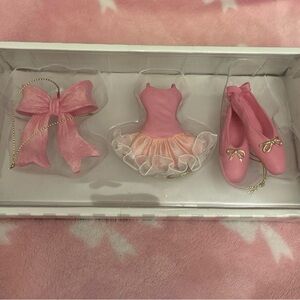 Pink Ballet Ornament Set